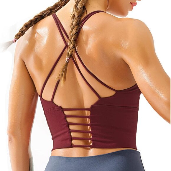 Jewelry - Longline Sports Bra for Women with Removable Padded,Sexy Criss Cross Back Strapp